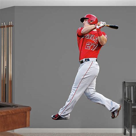 Life Size Mike Trout Swinging Wall Decal Shop Fathead® For La