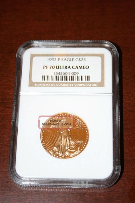 1992 American Gold Eagle Proof 25 Pf70 Ultra Cameo