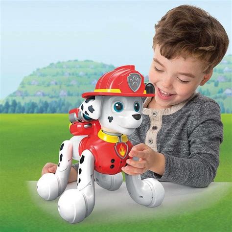 The resolution of image is 481x419 and classified to cute dog, hot dog, chase paw patrol. bol.com | Zoomer PAW Patrol Marshall - Hond
