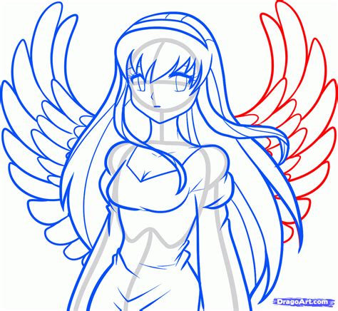 Draw An Anime Angel Angel Girl Step By Step Drawing