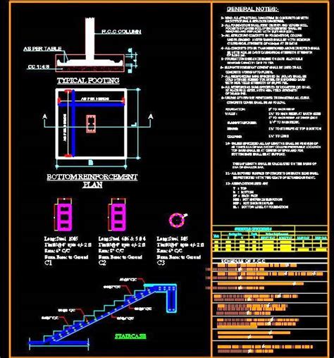 Metal staircase cad drawings details.pdf. Autocad Structure Detail DWG free download- Footing ...