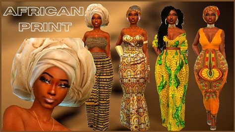 African Print Lookbook Cc Links Sims 4 Youtube