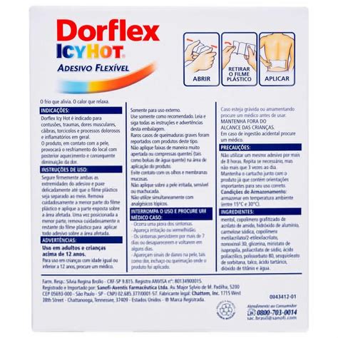 Dorflex Icy Hot Adesivo Flexível Grande Preço E Para Que Serve Droga Raia