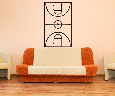 Basketball Court Vinyl Wall Art Decal Sticker Nba Court Etsy