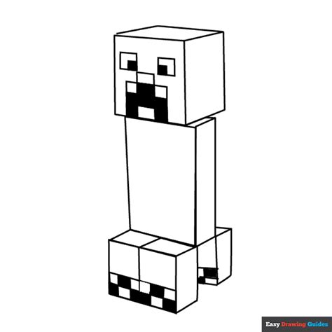 Minecraft Creeper Coloring Page Easy Drawing Guides