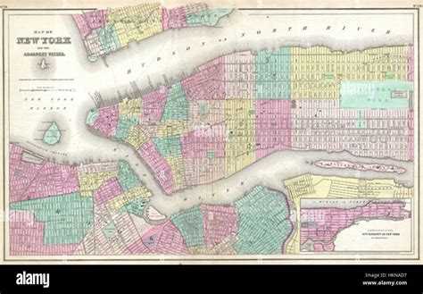 Colton Map Of New York City Banque De Photographies Et Dimages à Haute