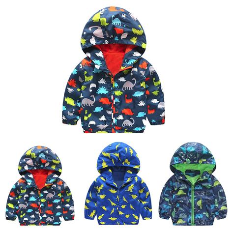 Baby Down Baby Infant Girls Boys Dinosaur Hooded Zip Coat Cloak Jacket