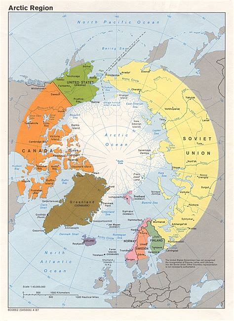 Mapa Politico Del Ártico 1987