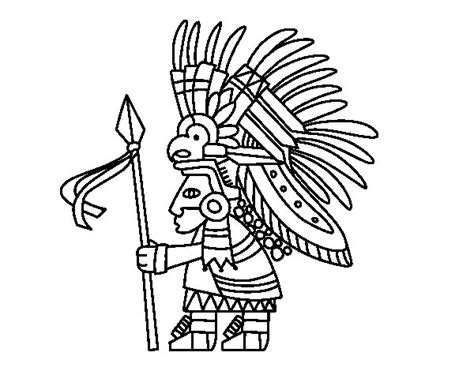 Ver más ideas sobre dibujos, dibujos para bordar, pintura en tela. Dibujo de Guerrero azteca para Colorear - Dibujos.net