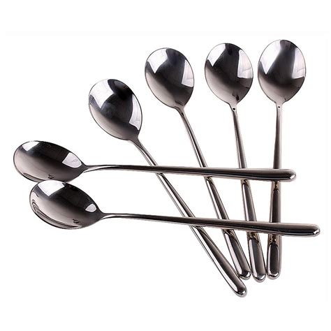 Buy 8pcs Stainless Steel Long Handled Rice Spoon Soup Spoon Coffee Spoon
