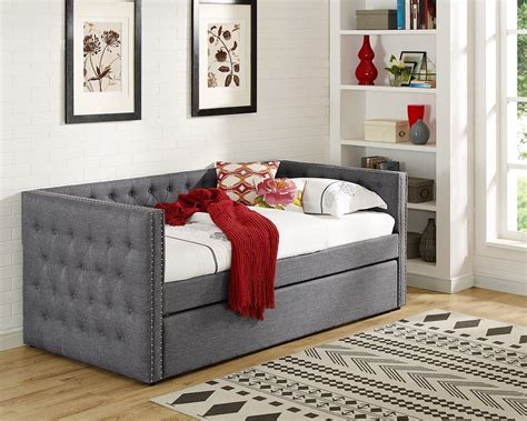 Trina Daybed W Trundle Grey By Crown Mark Furniture Furniturepick