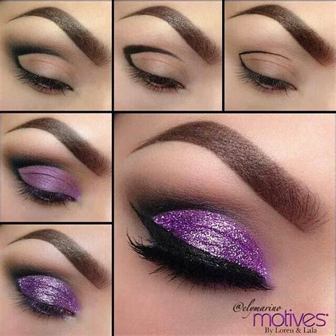 Elymarino Purple Eye Makeup Glitter Eye Makeup