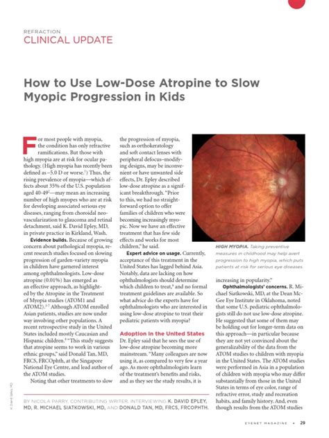 How To Use Low Dose Atropin To Slow Myopic Progression In Kids Pdf