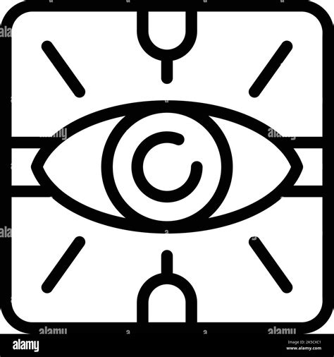 Eye Vision Icon Outline Vector Eyesight Glasses Test Patient Stock