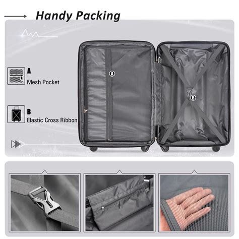 Carry On Luggage Sets Of 3 Segmart Expandable Hardside Suitcase With