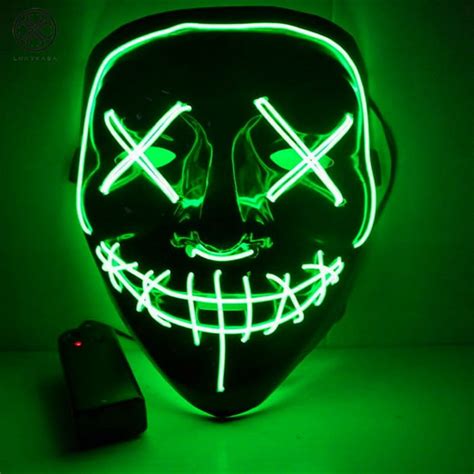 Luxtrada Halloween Led Glow Mask El Wire Light Up The Purge Movie