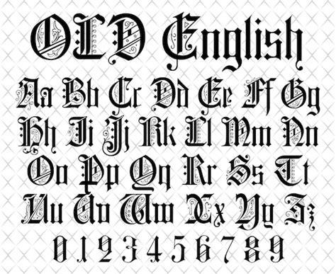 Old English Font Svg Old English Script Old English Monogram Etsy