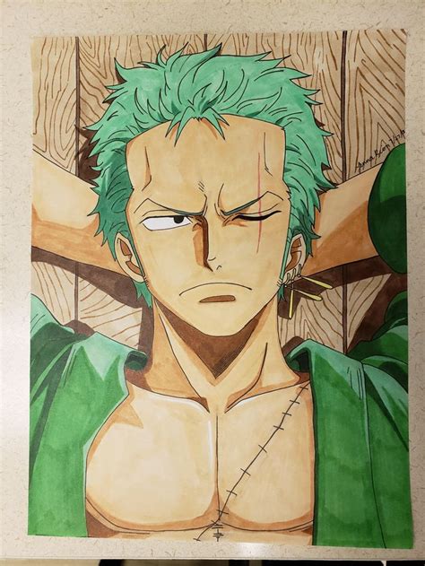 Fantastic Drawing Of Zoro Credit To Jrion117 On Reddit