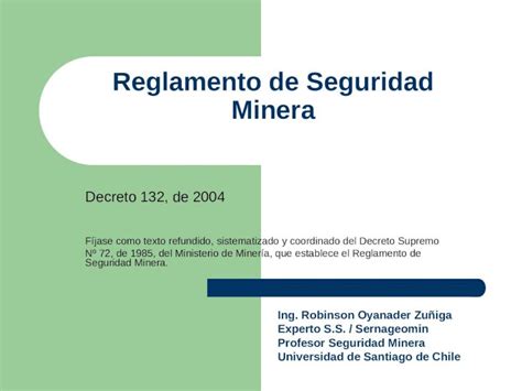 Ppt Reglamento De Seguridad Minera Dokumentips