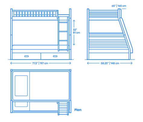 Rafael Twin Over Full Bunk Bed Dimensions And Drawings Dimensionsguide