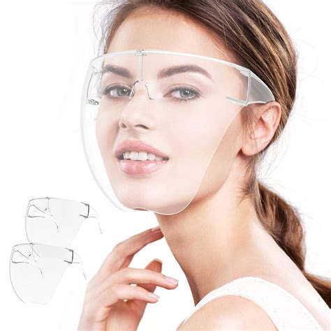 clear face shield guard mask protection with glasses cover reusable anti fog us everyday low