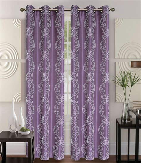 Pair Of Owen Plum Faux Silk Window Curtain Panels Wgrommets