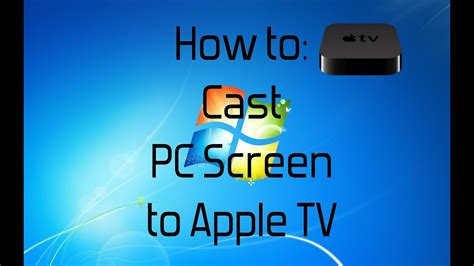 However, if you do use apple devices and have an apple tv, airplay mirroring works quite well. How To Cast PC Screen To Apple TV - YouTube