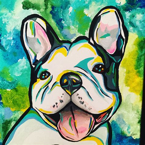 Abstract Dog Art Bright Colors Arts Garage
