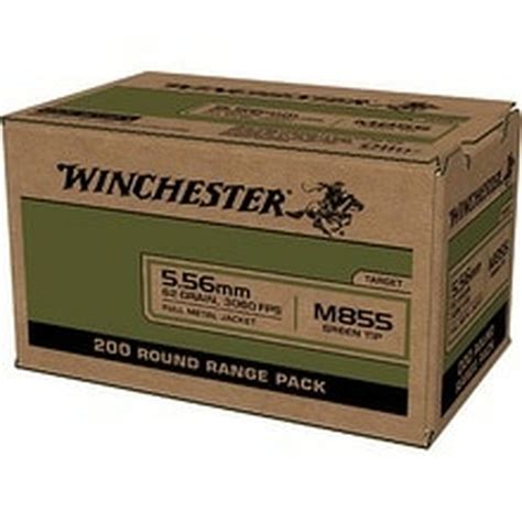 Winchester 556mm M855 Ammunition Wm855200 62 Grain Full Metal Jacket
