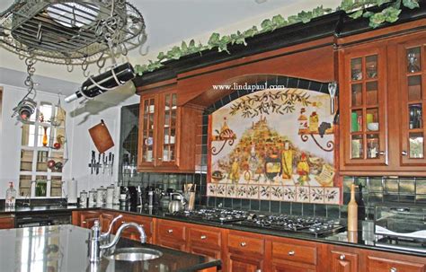 A rustic tile mural for a kitchen backsplash and bathroom. Italian Tile Backsplash - Kitchen Tiles Murals Ideas
