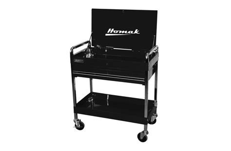 Homak Pro 1 Drawer Flip Top Service Cart I Bk05500190 Bl05500190