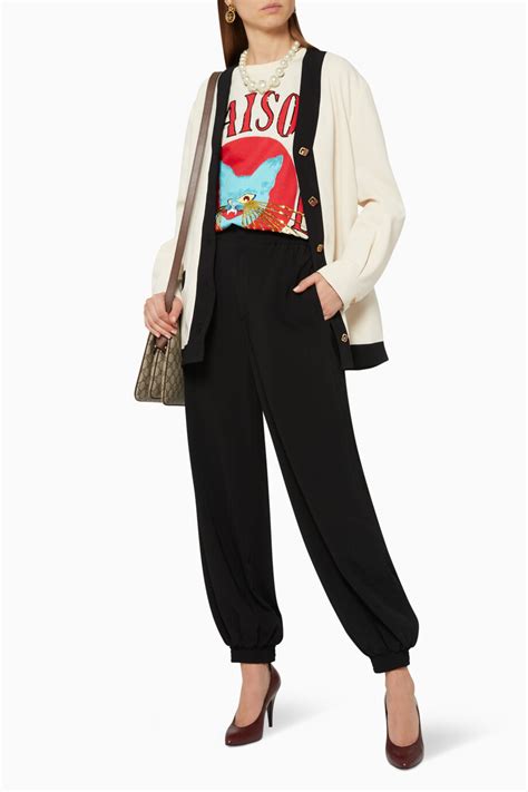 Low prices, free shipping and unbeatable customer service. Shop Gucci Black High-Waisted Harem Pants for Women ...