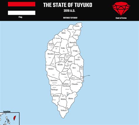 Map Of The Fictional Country Of Tuyuko Rimaginarymaps