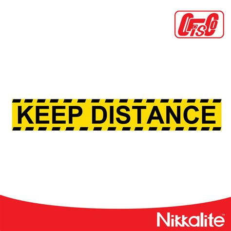 Keep Distance Warning Sign Reflective Sticker Sign 3 X 20 Nikallite