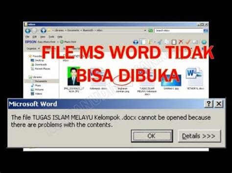 Cara Membuka File Ms Word Yang Tidak Bisa Dibuka Youtube