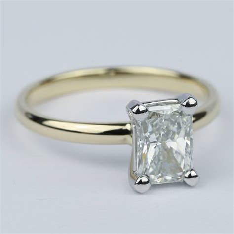 1 carat diamond engagement ring with yellow gold prongs. 1 Carat Radiant Diamond Engagement Ring in Yellow Gold
