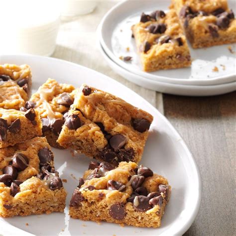 Oatmeal Chocolate Chip Peanut Butter Bars Recipe Taste Of Home