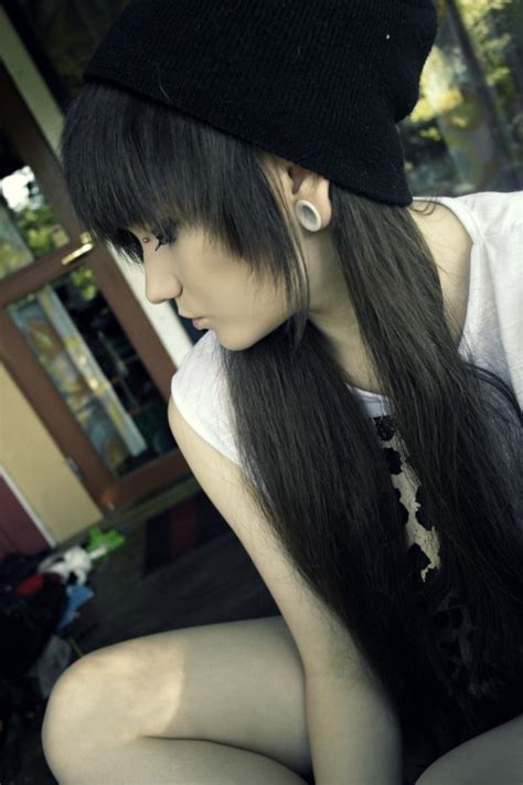 There's just something about a dark brunette mane that we love. black scene hair on Tumblr