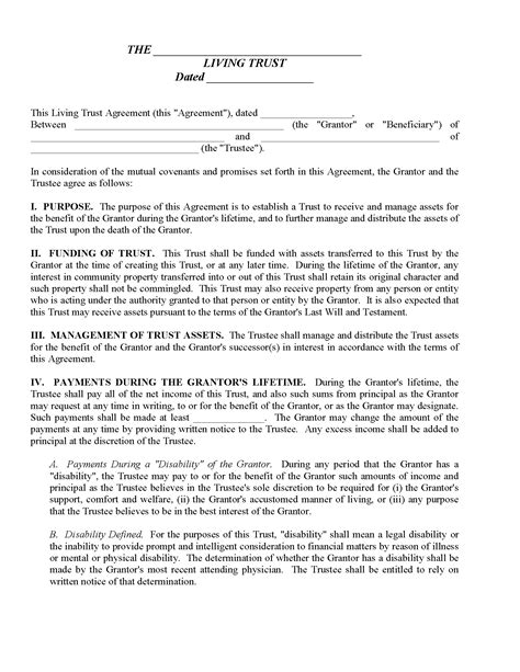 Oregon Revocable Living Trust Form Free Printable Legal Forms