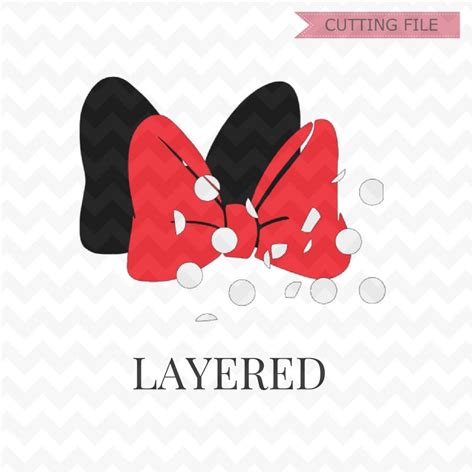 Minnie Mouse Bow Svg Layered Minnie Mouse Cute Bow Polkadots Etsy