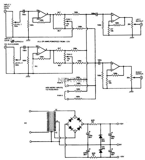 Th below shown simple mixer circuit will work with two or three channels, providing excellent input isolation and exceptional frequency response. Electrical Wiring Diagram Sound Console - Wiring Diagram & Schemas