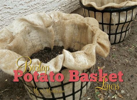 Well you're in luck, because here they come. My 3 Monsters: Burlap Potato Basket Liners