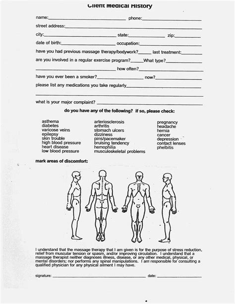 Massage Therapy Consent Forms Free Google Search Massage Massage Therapy Intake Form In