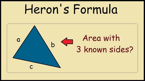 Register free for online tutoring session the area of a triangle is determined by using a simple formula to be used while solving problems or questions. Heron's Formula (Area of a triangle with 3 known sides ...