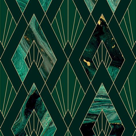 Leonardo Wallpaper In Green Marble Green Art Deco Art Deco Wallpaper