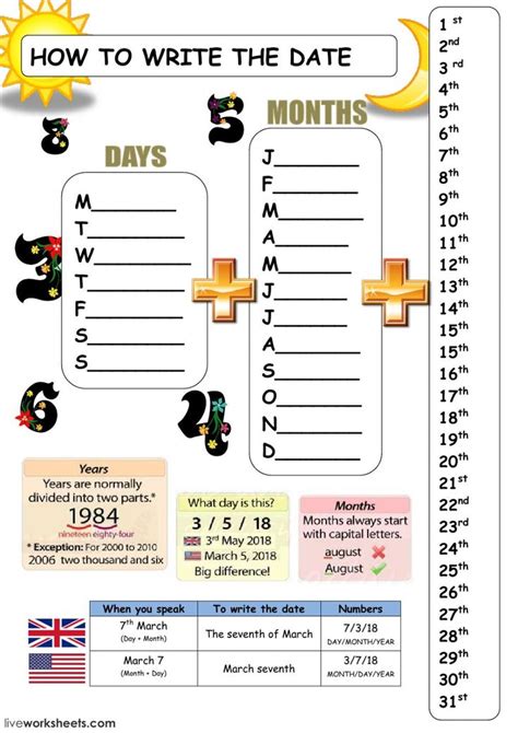 Days And Dates Interactive And Downloadable Worksheet You Can Do The