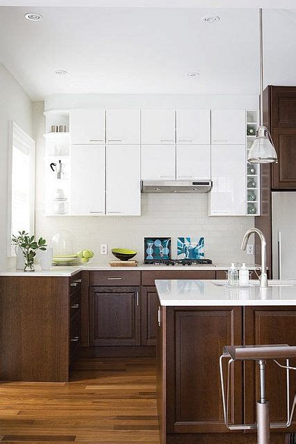 White Cabinets On Top Brown On Bottom Kitchen Renovation Kitchen