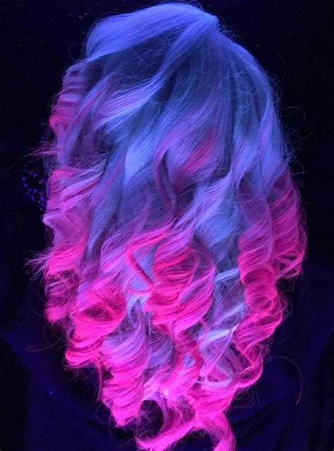 Electric Glow In The Dark Purple Pink Ombre Dyed Hair Color Vpfashion