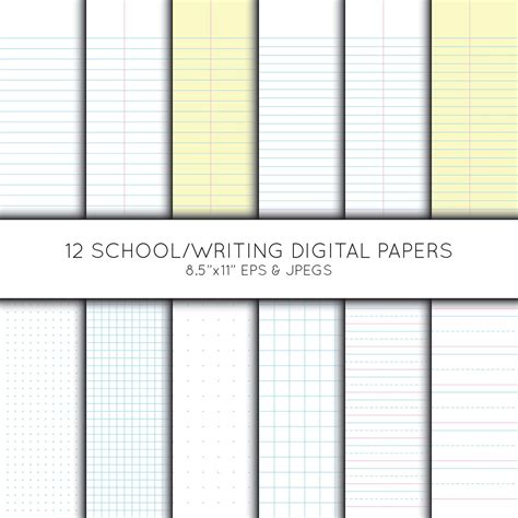 School Digital Paper Pre School Paper Writing Paper Grid Paper