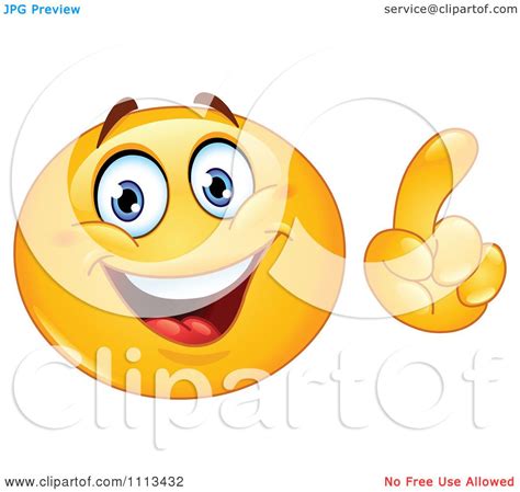 Clipart Smart Emoticon Making A Point Royalty Free Vector